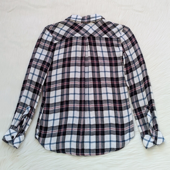 Rails White + Pink + Blue Plaid Flannel Button Down Shirt | S - Picture 4 of 12